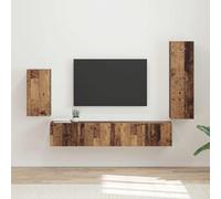 sephironlbb Ensemble Meuble TV 4 pcs Bois Ancien en Bois d'ingénierie, Meuble Mural avec Rangement, tiroir, Porte, Niche pour Salon séjour Chambre, Support Console Audio vidéo Moderne