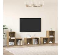 sephironlbb Ensemble Meuble TV 6 pcs chêne Artisanal Bois d'ingénierie avec étagères, tiroirs et niches pour Salon séjour Chambre, Support Mural Rangement Audio vidéo et Box