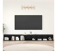 sephironlbb Ensemble Meuble TV Mural 3 pièces chêne Noir Bois d'ingénierie avec étagères et Rangement pour Salon séjour Chambre, Support Console multimédia avec tiroirs et niches Pratiques