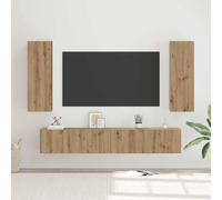 sephironlbb Ensemble Meuble TV Mural 5 pièces chêne Artisanal Bois d'ingénierie, Rangement Salon Moderne avec étagères, Portes à charnières, Support pour télévision