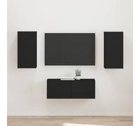 sephironlbb Ensemble Meuble TV Noir en Bois d'ingénierie, 2 cabinets muraux Modernes, Rangement spacieux pour Salon, Chambre ou séjour, Design Minimaliste et Montage Facile