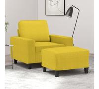 sephironlbb Fauteuil avec Repose-Pied Jaune Clair en Tissu 60 cm siège Confortable avec Dossier et accoudoirs rembourrés pour Salon séjour Bureau 94x77x80 cm Design Moderne Robuste