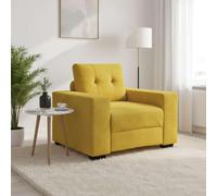 sephironlbb Fauteuil canapé Jaune en Velours 100x78x80 cm avec Assise Mousse et Dossier Fibres, Structure contreplaqué et Acier, accoudoirs Larges pour Salon Bureau Chambre détente