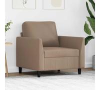 sephironlbb Fauteuil Cappuccino 60 cm en Similicuir avec Cadre Métal Robuste Siège Confortable pour Salon Séjour Bureau avec Accoudoirs et Coussin Dossier Design Moderne