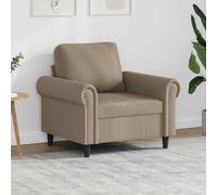 sephironlbb Fauteuil Cappuccino 60 cm en Similicuir avec Cadre Métal Stable, Coussin Rembourré pour Salon, Bureau, Séjour, Confort d'Assise et Dossier Ergonomique