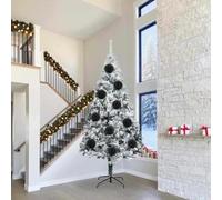 sephironlbb Lot de 3 boules de Noël XXL en plastique noir avec boules brillantes et mates et citrouille pour décoration de sapin de Noël, décoration de Noël, décoration de vacances, intérieur et