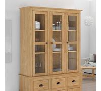 sephironlbb Meuble avec Portes en Verre BODO Marron Miel Buffet Rangement Salon Cuisine avec 3 Portes vitrine Armoire Console en Bois aggloméré 115,5x38,5x117,7 cm Design Moderne Pratique