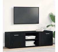 sephironlbb Meuble TV en Bois d'ingénierie chêne Noir 120x34x37 cm avec 2 Portes, 2 niches Ouvertes, Rangement pour télévision, Salon, Chambre, Console multimédia Stable et Facile d'entretien