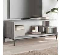 sephironlbb Meuble TV Sonoma Gris en Bois d'ingénierie et Acier Enduit de Poudre 102x40x41 cm avec Grande capacité 90 kg, Rangement tiroir Porte Niche pour Salon séjour Chambre multimédia Audio vidéo