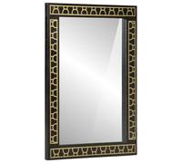 sephironlbb Miroir de salle de bain 50 x 70 x 2,5 cm en bois massif de manguier avec motif sculpté à la main, montage mural, miroir cosmétique transparent pour salle de bain, couloir, chambre à