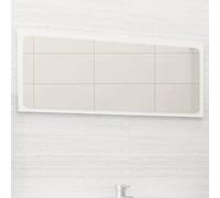 sephironlbb Miroir de Salle de Bain Blanc en aggloméré 90x37x1,5 cm avec Cadre Acrylique, Miroir Mural Fonctionnel pour Meuble lavabo, Armoire, Rangement, Cabinet, Colonne, Porte