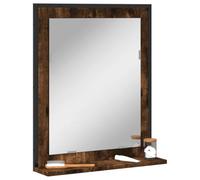 sephironlbb Miroir de Salle de Bain en Bois d'ingénierie chêne fumé avec étagère Murale 50x12x60 cm Rangement Vasque lavabo Organisateur Accessoire cosmétique Suspendu pour Toilette Cabinet