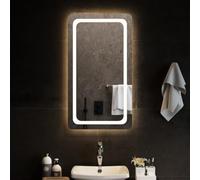 sephironlbb Miroir de salle de bain LED 50 x 90 cm sans cadre avec protection d'eau IP65, interface USB, épaisseur du verre 4 mm, crochet pour montage mural, éclairé pour salle de bain, chambre à