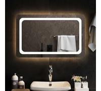 sephironlbb Miroir de salle de bain LED 80 x 50 cm sans cadre avec design étanche IP65, interface USB, épaisseur du verre 4 mm, montage facile avec crochet, miroir cosmétique éclairé pour salle de