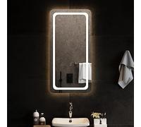sephironlbb Miroir de salle de bain LED sans cadre avec protection IP65, port USB, coupe à facettes, facile à monter, éclairé pour salle de bain, chambre à coucher, couloir, cosmétiques et rasage 50 x