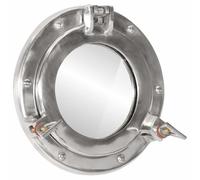 sephironlbb Miroir hublot mural Ø 23 cm en aluminium et verre argenté avec matériel de fixation décoratif pour salon, salle de bain, couloir, bureau, décoration nautique, montage mural pratique