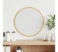 sephironlbb Miroir mural doré rond Ø 30 cm avec cadre en PVC, qualité verre, montage mural pour salle de bain, chambre à coucher, couloir, salon, décoratif, miroir transparent, esthétique minimaliste