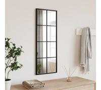 sephironlbb Miroir mural rectangulaire noir 30 x 80 cm en fer avec cadre revêtu par poudre, miroir en verre pour salle de bain, chambre à coucher, couloir, couloir, montage vertical, horizontal