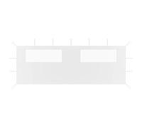 sephironlbb Paroi latérale de tonnelle avec fenêtres - 6 x 2 m - Blanc - Tissu polyester avec PVC - 590 x 200 cm - Pare-soleil pour jardin, terrasse, protection contre le vent, stable, résistant aux