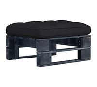 sephironlbb Pouf Palette de Jardin Noir en Bois de pin imprégné avec Coussin, Repose-Pied ou Table Basse pour terrasse, Balcon ou Salon, modulable, résistant aux intempéries