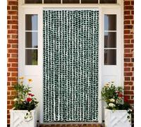 sephironlbb Rideau anti-mouches, vert et blanc, 90 x 200 cm, chenille, moustiquaire, protection contre les mouches, pour porte de balcon, porte de terrasse, chambre à coucher, salon