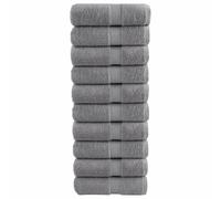 sephironlbb SOLUND Lot de 10 serviettes d'invité de qualité supérieure - Gris - 30 x 50 cm - 600 g/m² - 100 % coton - Certifié Öko-Tex - Absorbantes - Douces - Polyvalentes - Pour salle de bain, sauna