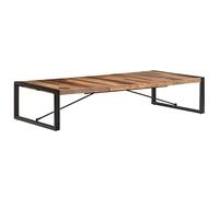 sephironlbb Table basse 180 x 90 x 40 cm en bois massif d'acacia et hévéa, design industriel pour salon, pieds en acier stables, grain de bois unique