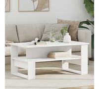 sephironlbb Table Basse Blanc en Bois d'ingénierie 90 x 50 x 40 cm avec étagère de Rangement, Meuble Salon Fonctionnel pour canapé, apéritif, Espace séjour et décoration