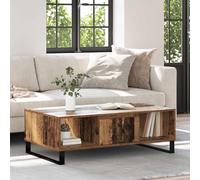 sephironlbb Table Basse Bois Ancien 104 x 60 x 35 cm en Bois d'ingénierie avec 3 étagères pour Salon, canapé, Rangement, Meuble modulable, idéal pour apéritif et décoration séjour