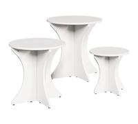 sephironlbb Table Basse Salon 3 pièces Blanc en Bois de pin Massif gigogne modulable pour séjour canapé apéritif décoration Espace Rangement Pratique
