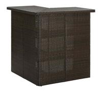 sephironlbb Table d'angle de Bar Marron en résine tressée et Acier 100x50x105 cm avec étagères de Rangement, Meuble Convivial pour Cuisine, Salle à Manger, Salon ou terrasse Couverte