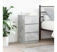 sephironlbb Table de Chevet Gris béton avec 3 tiroirs 39x35x65 cm Bois d'ingénierie Meuble de Rangement Compact pour Chambre Salon entrée, Organiseur Pratique et Surface Robuste
