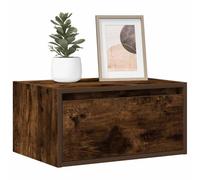 sephironlbb Table de Chevet Murale en Bois d'ingénierie chêne fumé avec lumières LED RVB réglables, Espace de Rangement Grand tiroir, Support Mural Suspendu pour Chambre Salon séjour
