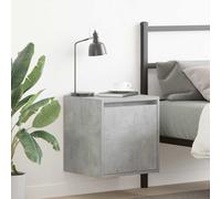 sephironlbb Table de Chevet Murale Gris béton en Bois d'ingénierie 38x34x40 cm avec Porte réversible pour Chambre, Rangement Compact et Support pour Lampe, réveil, Livre, téléphone, Chargeur