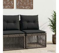 sephironlbb Unité canapé sans accoudoir Gris polyrotin résistant aux intempéries avec Coussins Amovibles pour Salon extérieur terrasse Balcon Jardin détente Confort