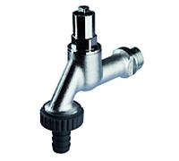 Seppelfricke Sepp 0000143 DN 20, laiton chromé mat, pour clé à douille en partie supérieure, avec raccord de tuyau à vis