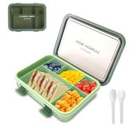 SEPSCO Lunch Box, Boite Repas Bento Box Micro-ondable Tout-en-un avec Ustensiles et 6 Compartiments Couvert Amovible Boîte Déjeuner, Conception Sans Fuite pour Enfant Adulte École Travail (1500ml)