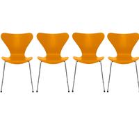 Sept / Série Chaise 3107 Frêne Set de 4 pièces Fritz Hansen Burnt yellow - FRITZ HANSEN 4X 3107 BURN