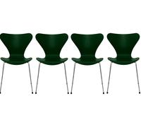 Sept / Série Chaise 3107 Frêne Set de 4 pièces Fritz Hansen Ever green - FRITZ HANSEN 4X 3107 EVER