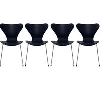 Sept / Série Chaise 3107 Frêne Set de 4 pièces Fritz Hansen Midnight blue - 3107 MIDNIGHT