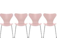 Sept / Série Chaise 3107 Frêne Set de 4 pièces Fritz Hansen Pale pink - FRITZ HANSEN 4X 3107 PALE