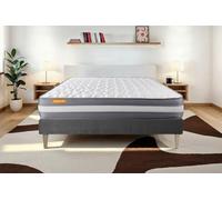 Septnuits Matelas + sommier Gris 160x200 Memo Plus Mémoire de Forme 3 Zones | Epaisseur : 24 cm | Confort : Ferme