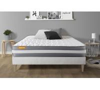 Septnuits Matelas + sommier kit Blanc 180x200 Memo Plus Mémoire de Forme | Epaisseur : 24 cm | Confort : Ferme