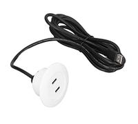 Septpenta Prise de Port de Charge USB Double pour Canapé, Concentrateur d'alimentation Encastré, Matériau ABS, Longueur de Câble de 2,5 M/8,2 Pieds, Convient pour La Maison, Le Bureau(Blanc)
