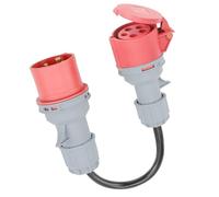 Sepzlly Adapter CEE 32A Mâle vers 16A Femelle 5 Broches Adaptateur Secteur Industriel IP44 Triphasé 380V-415V Câble 5 x 2,5mm² 50cm Prise Étanche pour Chantier Extérieur