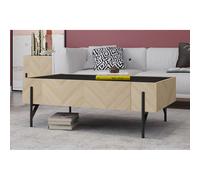Sequoia table basse en bois clair avec 2 grands tiroirs