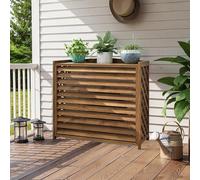 SeraphicCharm Cache Climatiseur Exterieur Bois Housse Climatiseur Extérieur Etagere Plantes Exterieur Vérandas Cache Pompe A Chaleur Extérieur Bois Cache Unité Extérieure Climatisation(86x35x80cm)