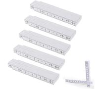 SERAVA 5 Règles Pliantes 1M Mètre Pliant Plastique Blanc 10 Segments DIY | Règle à bois menuiserie Fibre plastique 1M Blanc Mesure précise Atelier Bricolage Construction Maison Travaux manuels DIY