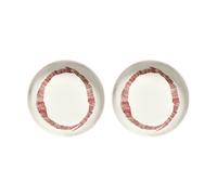 Serax Assiettes creuses Ottolenghi Feast Ø22 cm lot de 2 White stripes-red