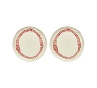 Serax Assiettes Ottolenghi Feast M Ø22.5 cm lot de 2 White stripes-red